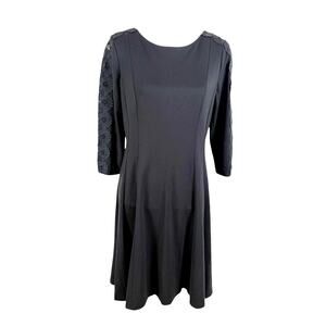 Talbots Petites Women's Black Dress Size 10P Lace Office Business Professional